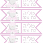 דגלונים -דו צדדיים על קיסם ,עם שם הילד ודמות