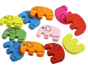 2014 NEW 100PCs Wood Spacer Beads Elephant Shaped Mixed 3cm x2.1cm