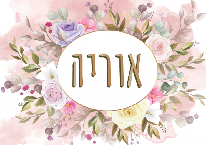 עיצוב הזמנה לבת מצווה -דגם אוריה
